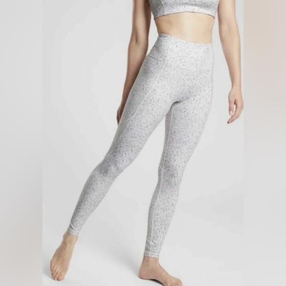 Athleta Pants - Athleta Light Gray Speckled High-Rise Leggings